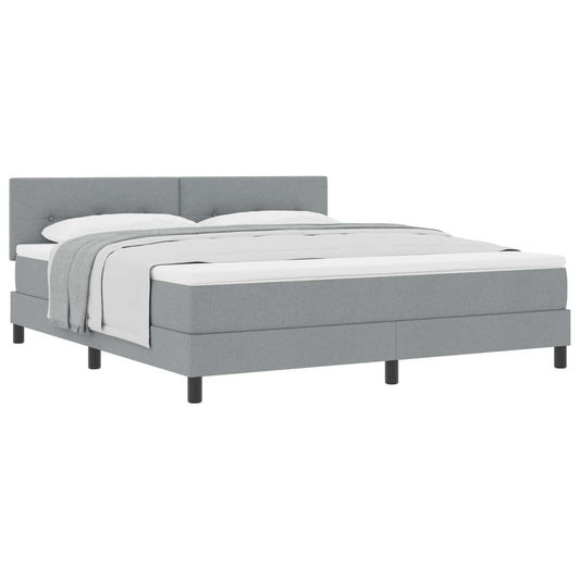 vidaXL Κρεβάτι με ελατήρια Ανοιχτό γκρι 180 x 200 cm ύφασμα
