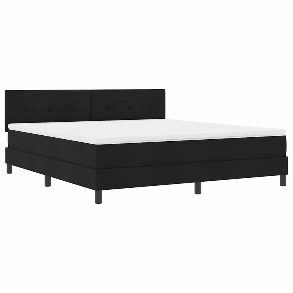 vidaXL Κρεβάτι με ελατήρια με κεφαλάρι Μαύρο 180 x 200 cm ύφασμα