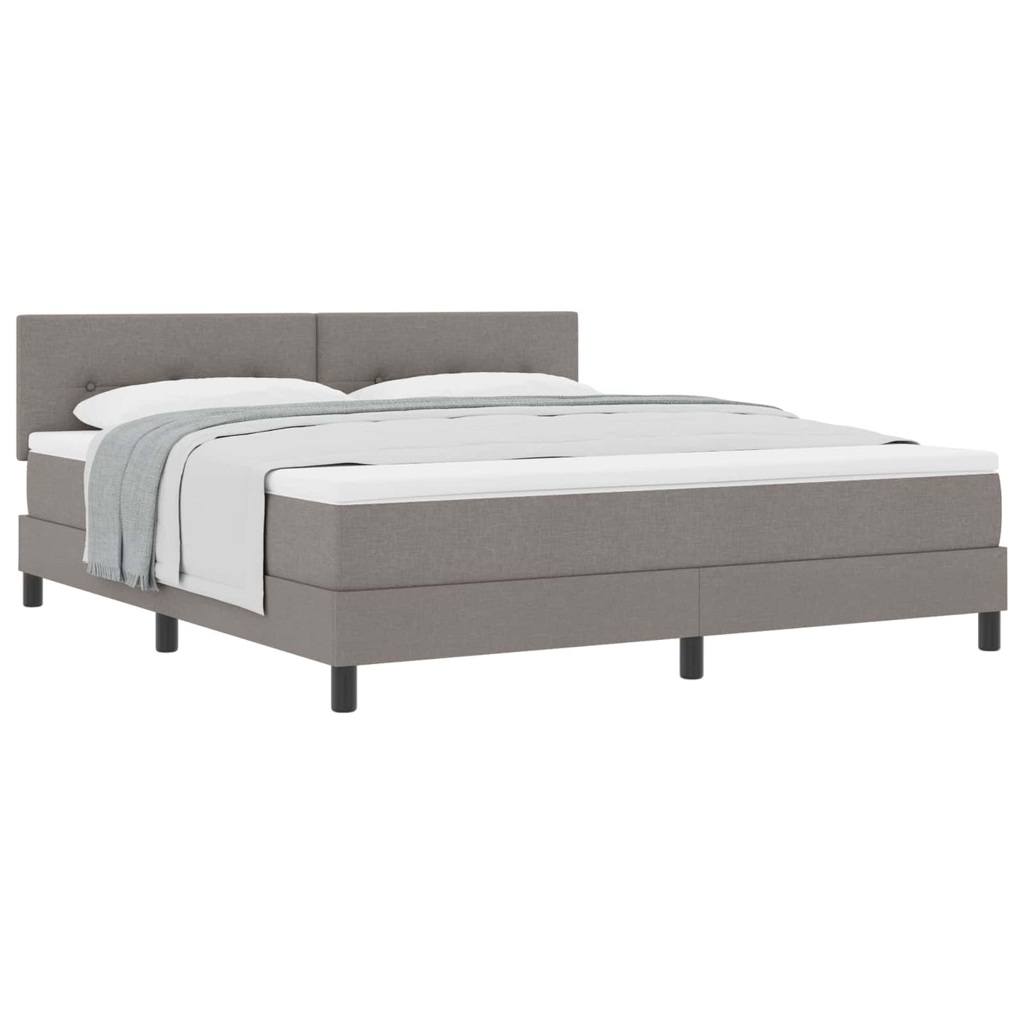 vidaXL Κρεβάτι με ελατήρια με κεφαλάρι Taupe 180 x 200 cm ύφασμα