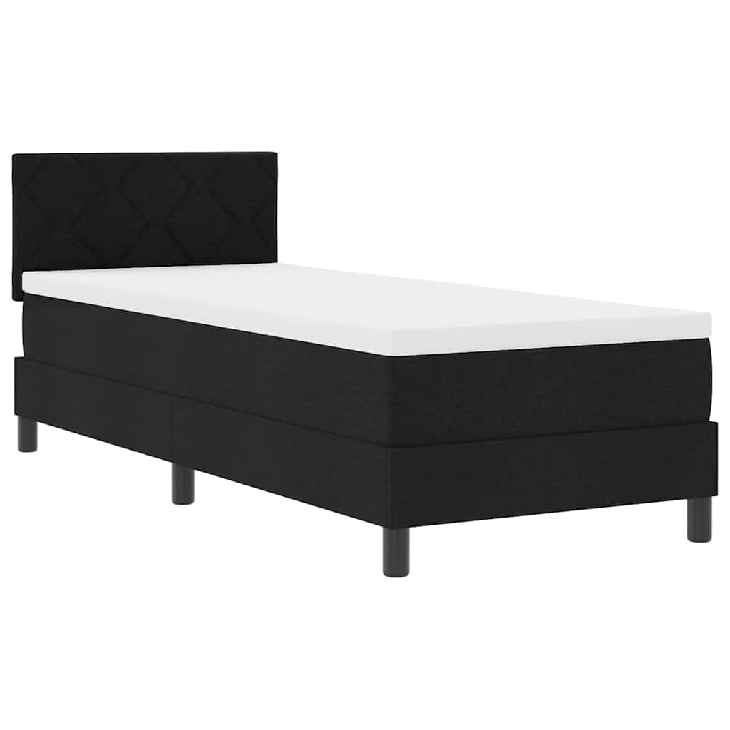 vidaXL Κρεβάτι με ελατήρια με κεφαλάρι Μαύρο 80 x 200 cm ύφασμα
