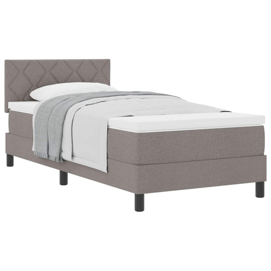 vidaXL Κρεβάτι με ελατήρια με μαξιλάρι Taupe 90 x 190 cm ύφασμα