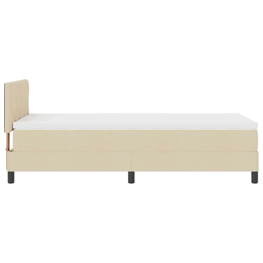 vidaXL Κρεβάτι με ελατήρια με κεφαλάρι Κρεμ 100 x 200 cm ύφασμα