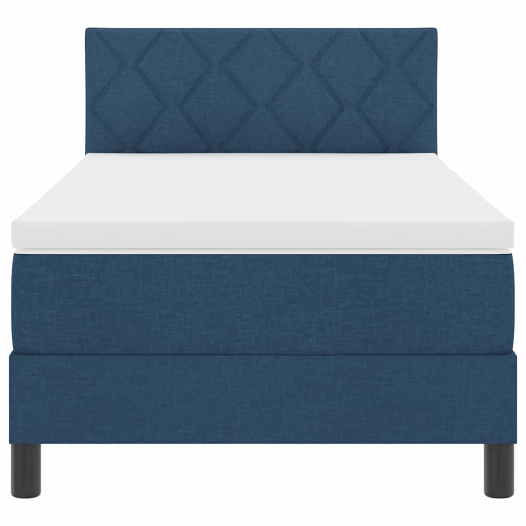 vidaXL Κρεβάτι με ελατήρια με κεφαλάρι Μπλε 100 x 200 cm ύφασμα