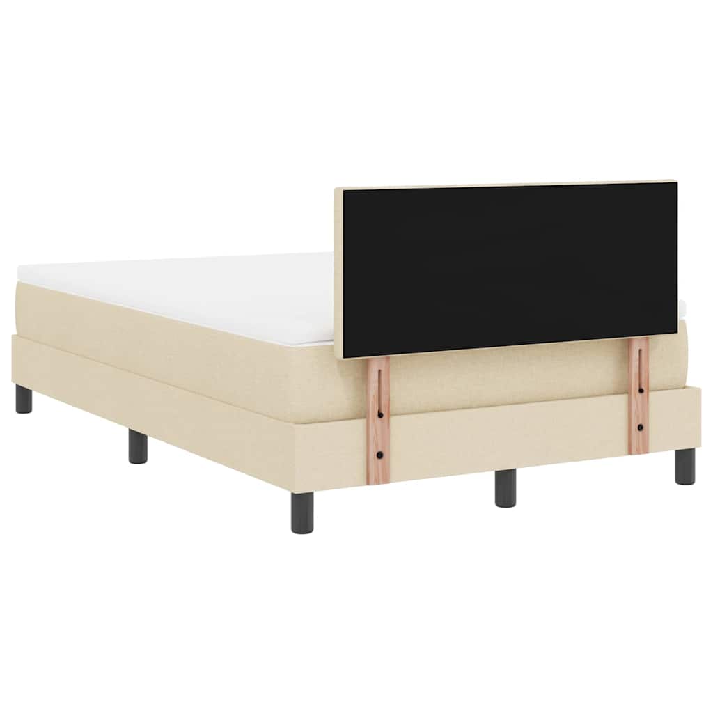 vidaXL Κρεβάτι με ελατήρια με μαξιλάρι Κρεμ 120 x 190 cm ύφασμα