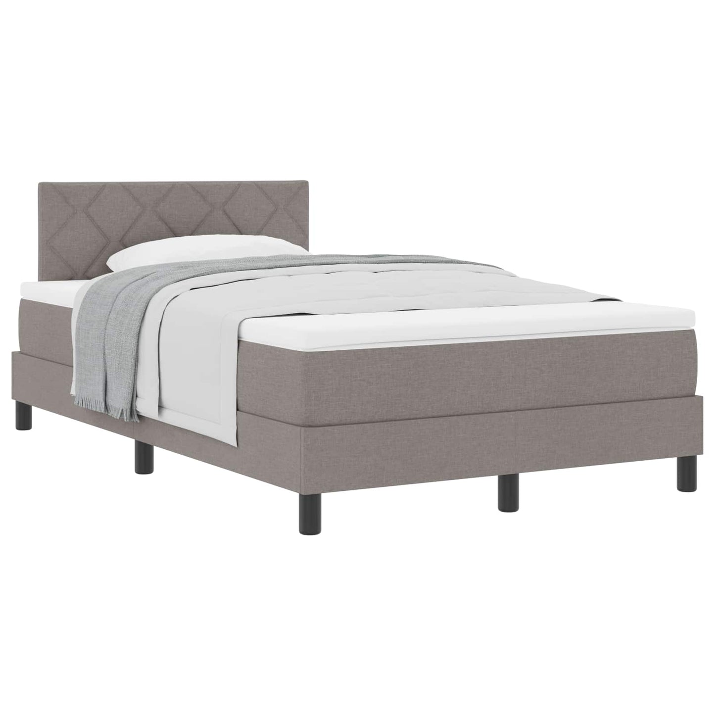 vidaXL Κρεβάτι με ελατήρια με κεφαλάρι Taupe 120 x 200 cm ύφασμα