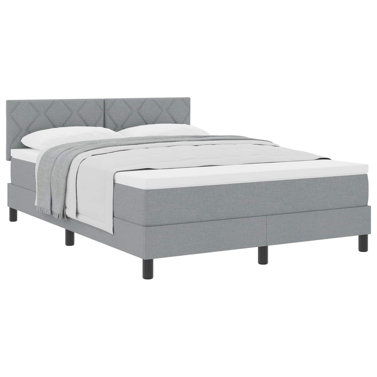 vidaXL Κρεβάτι με ελατήρια Ανοιχτό γκρι 160 x 200 cm ύφασμα