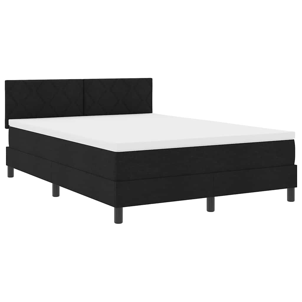 vidaXL Κρεβάτι με ελατήρια με κεφαλάρι Μαύρο 160 x 200 cm ύφασμα