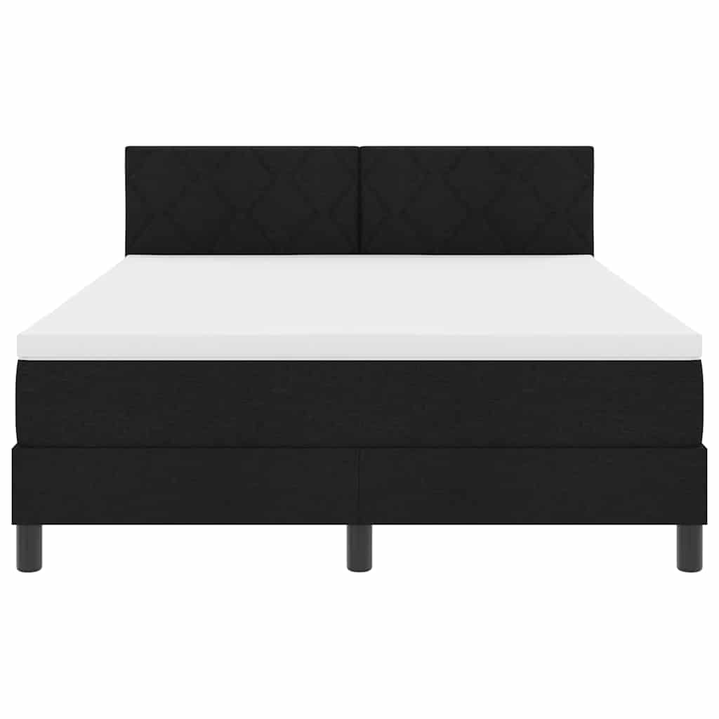 vidaXL Κρεβάτι με ελατήρια με κεφαλάρι Μαύρο 160 x 200 cm ύφασμα