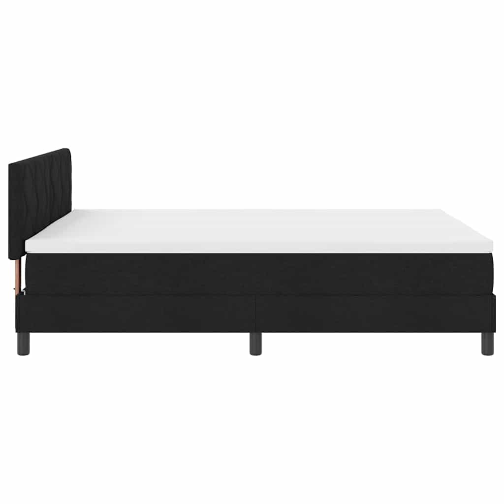 vidaXL Κρεβάτι με ελατήρια με κεφαλάρι Μαύρο 160 x 200 cm ύφασμα