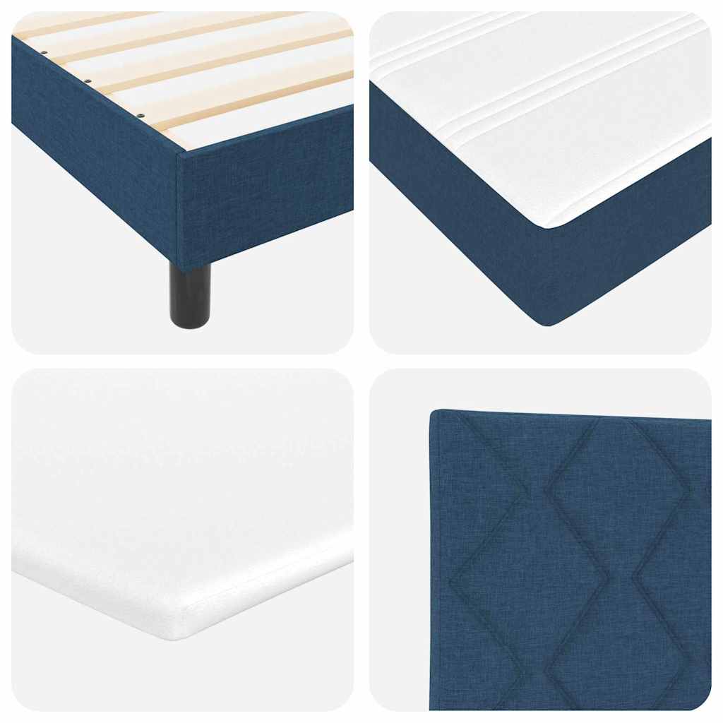 vidaXL Κρεβάτι με ελατήρια με κεφαλάρι Μπλε 160 x 200 cm ύφασμα