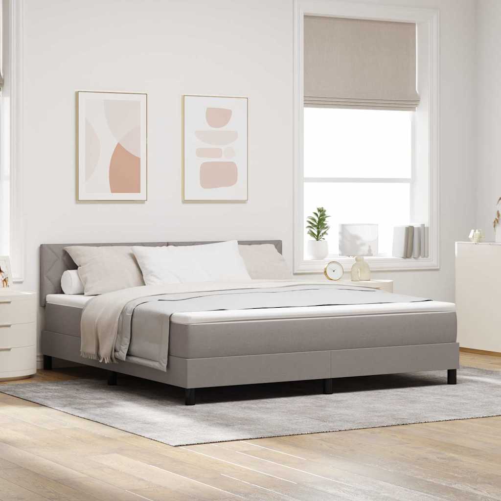 vidaXL Κρεβάτι με ελατήρια με κεφαλάρι Taupe 180 x 200 cm ύφασμα