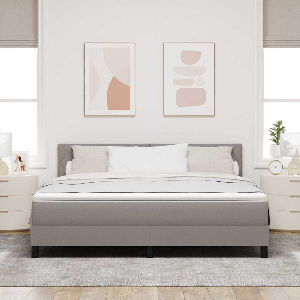 vidaXL Κρεβάτι με ελατήρια με κεφαλάρι Taupe 180 x 200 cm ύφασμα