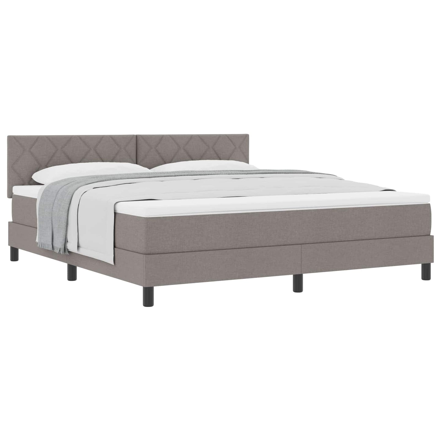 vidaXL Κρεβάτι με ελατήρια με κεφαλάρι Taupe 180 x 200 cm ύφασμα