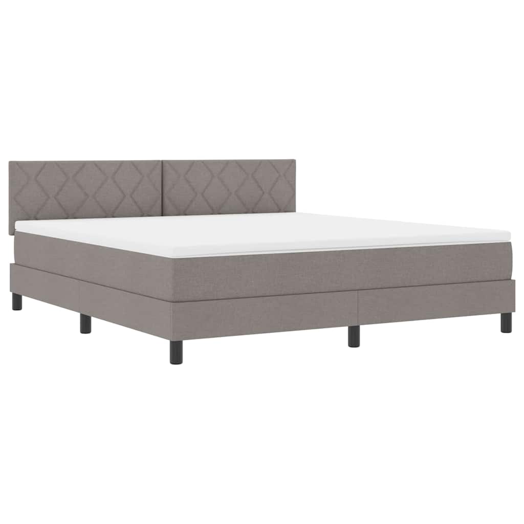 vidaXL Κρεβάτι με ελατήρια με κεφαλάρι Taupe 180 x 200 cm ύφασμα