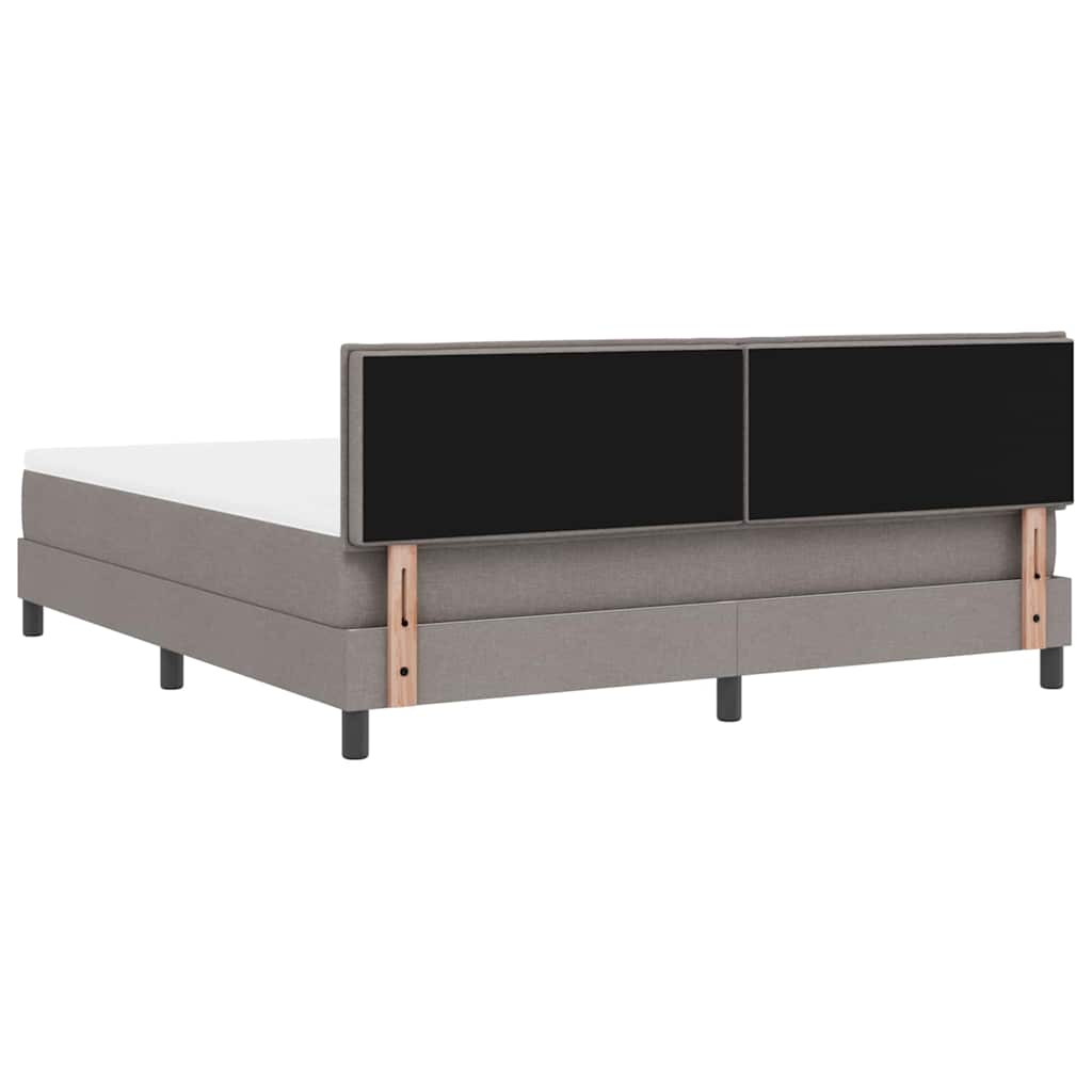 vidaXL Κρεβάτι με ελατήρια με κεφαλάρι Taupe 180 x 200 cm ύφασμα