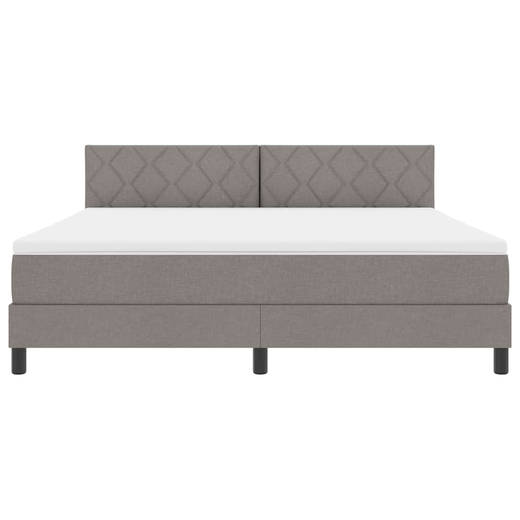 vidaXL Κρεβάτι με ελατήρια με κεφαλάρι Taupe 180 x 200 cm ύφασμα