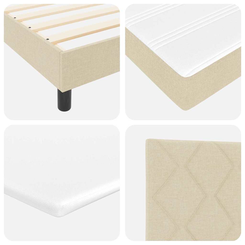 vidaXL Κρεβάτι με ελατήρια με μαξιλάρι Κρεμ 180 x 200 cm ύφασμα