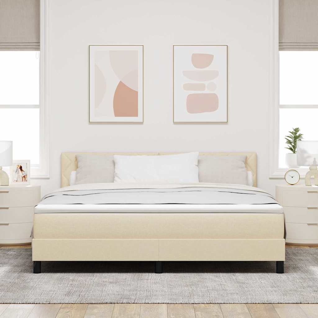 vidaXL Κρεβάτι με ελατήρια με μαξιλάρι Κρεμ 180 x 200 cm ύφασμα