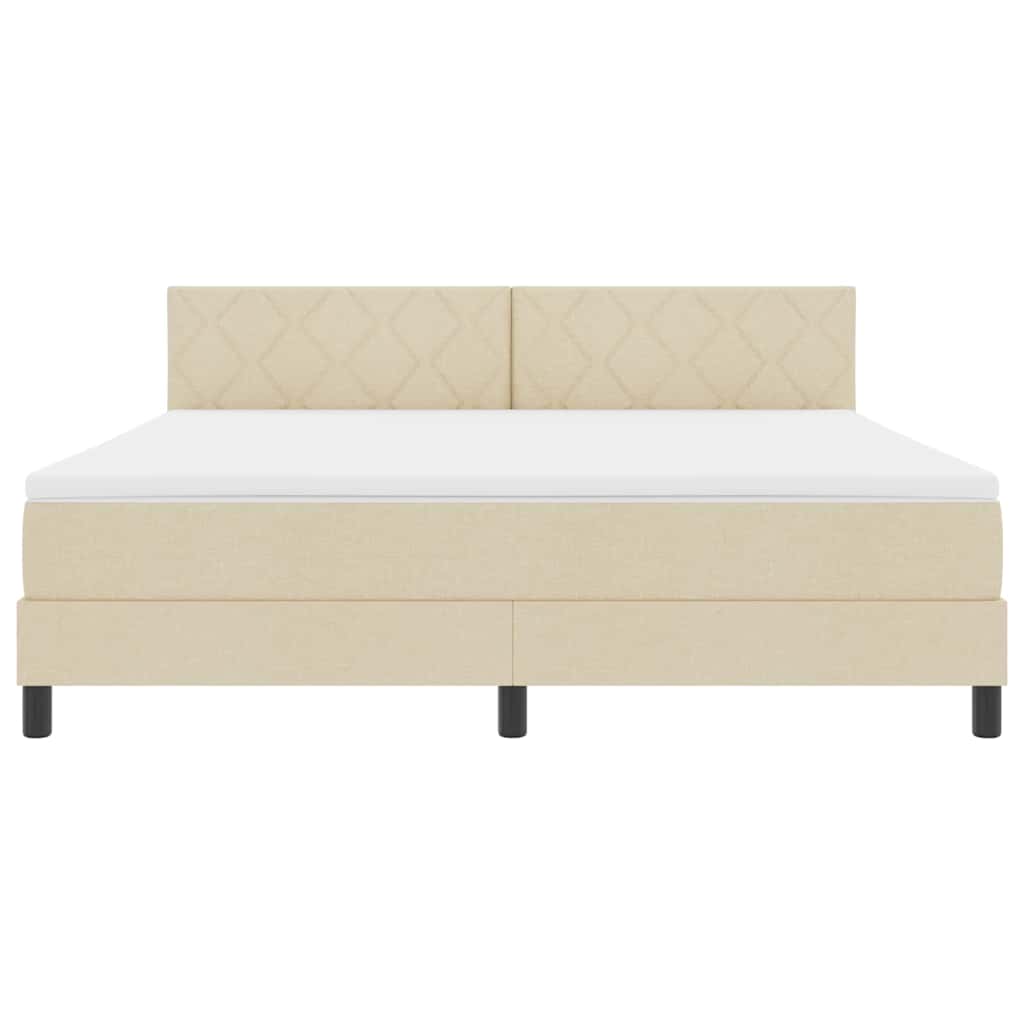 vidaXL Κρεβάτι με ελατήρια με μαξιλάρι Κρεμ 180 x 200 cm ύφασμα
