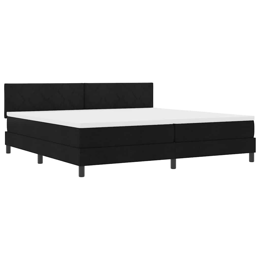 vidaXL Κρεβάτι με ελατήρια με κεφαλάρι Μαύρο 200 x 200 cm ύφασμα
