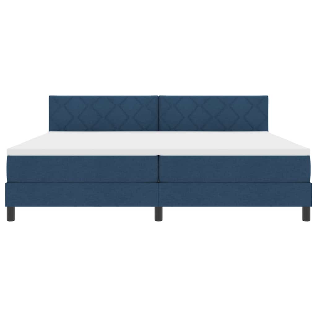 vidaXL Κρεβάτι με ελατήρια με κεφαλάρι Μπλε 200 x 200 cm ύφασμα