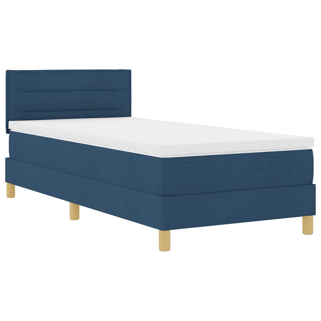 vidaXL Κρεβάτι με ελατήρια με μαξιλάρι Μπλε 100 x 200 cm ύφασμα