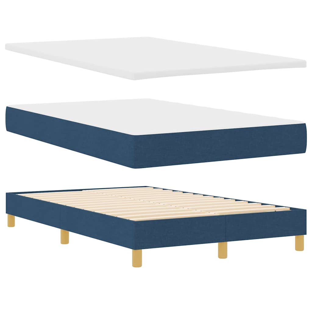 vidaXL Κρεβάτι με ελατήρια με μαξιλάρι Μπλε 120 x 190 cm ύφασμα