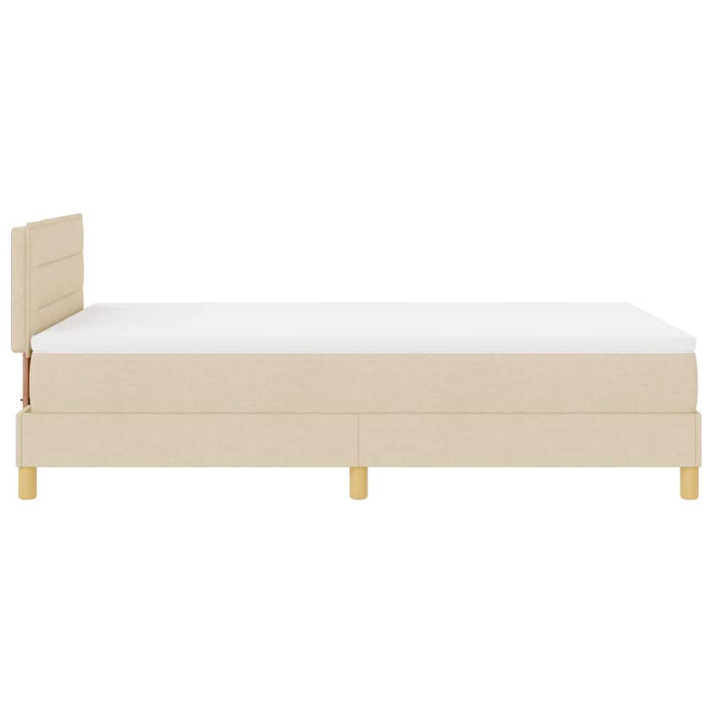 vidaXL Κρεβάτι με ελατήρια με μαξιλάρι Κρεμ 120 x 200 cm ύφασμα