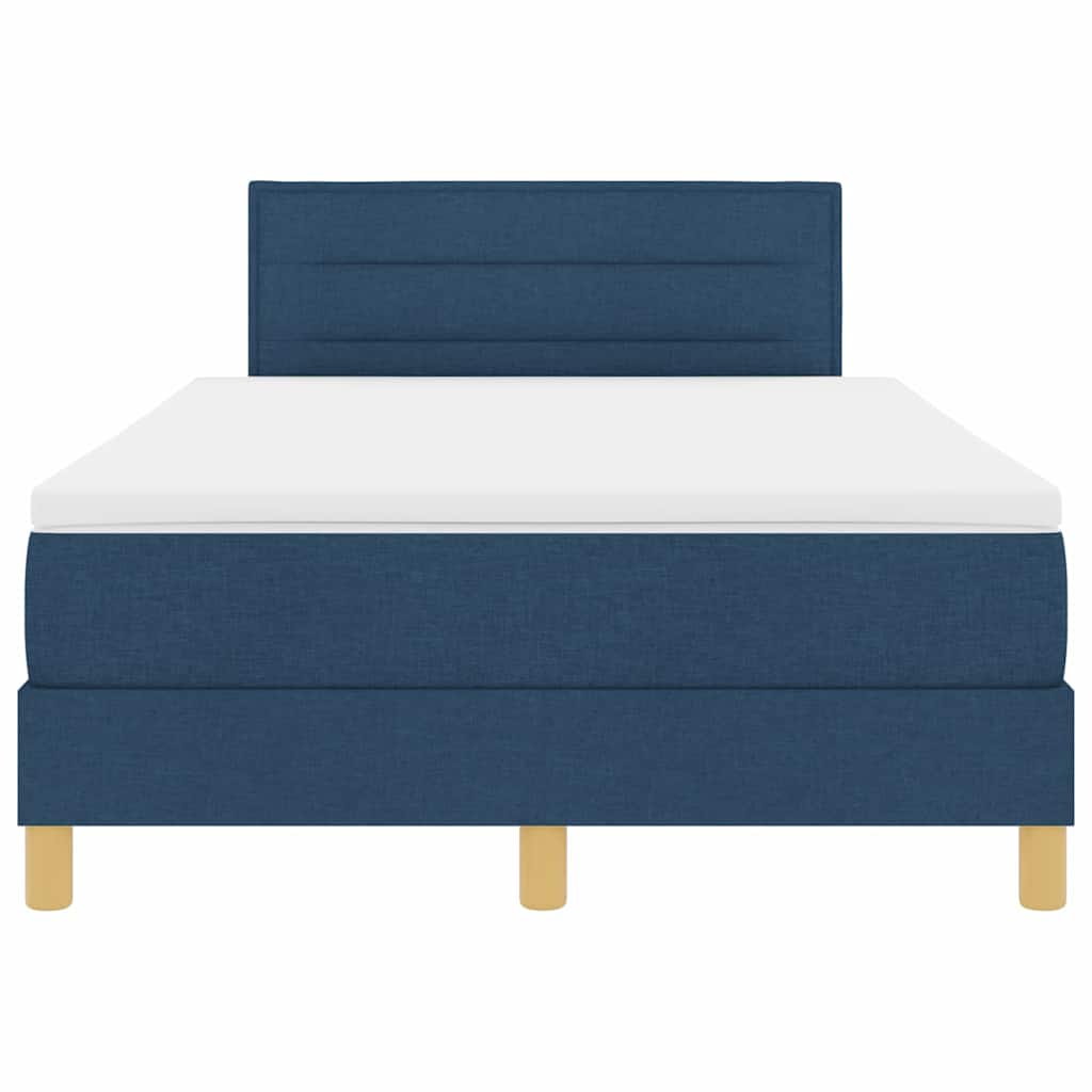 vidaXL Κρεβάτι με ελατήρια με μαξιλάρι Μπλε 120 x 200 cm ύφασμα