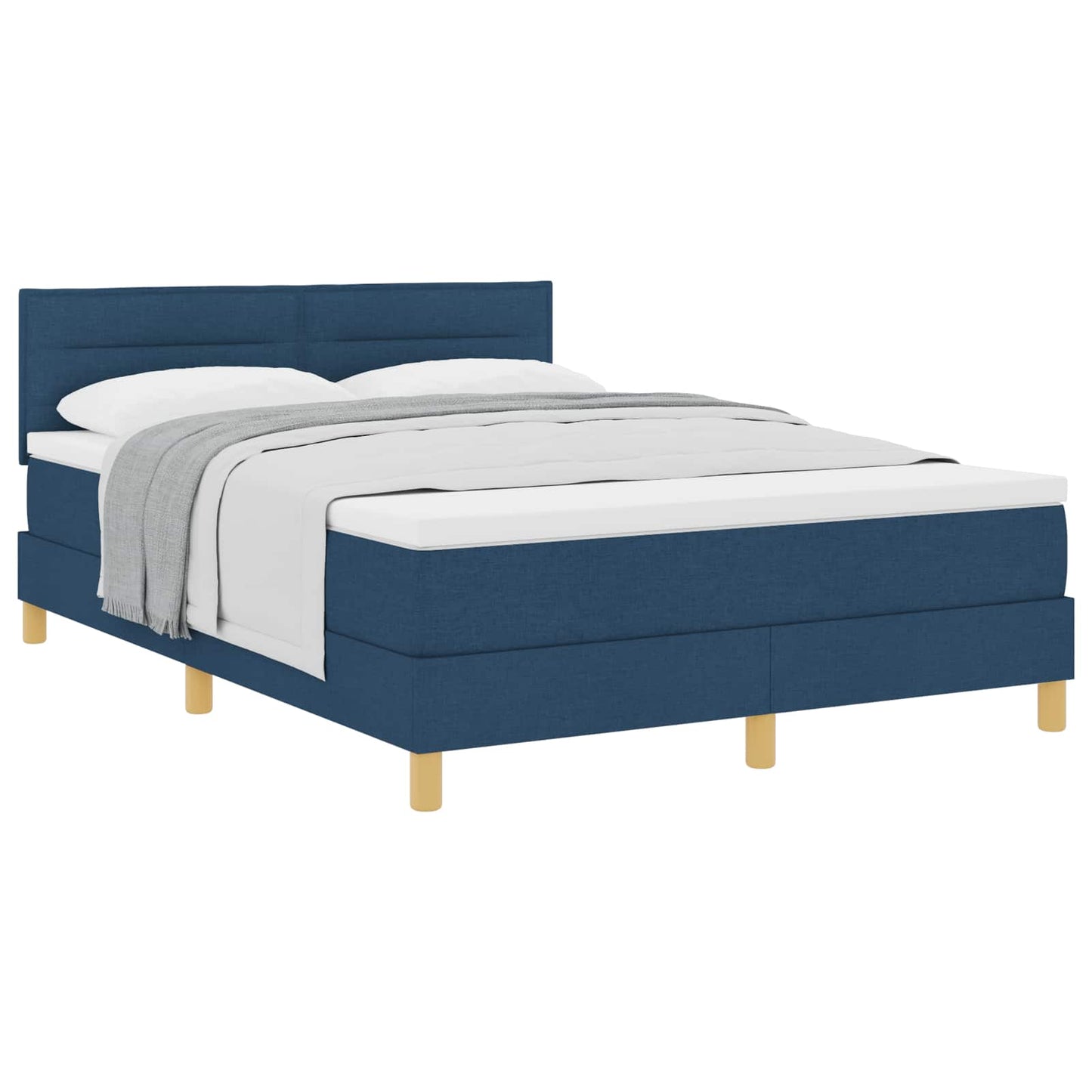 vidaXL Κρεβάτι με ελατήρια με στρώμα Μπλε 140 x 190 cm ύφασμα