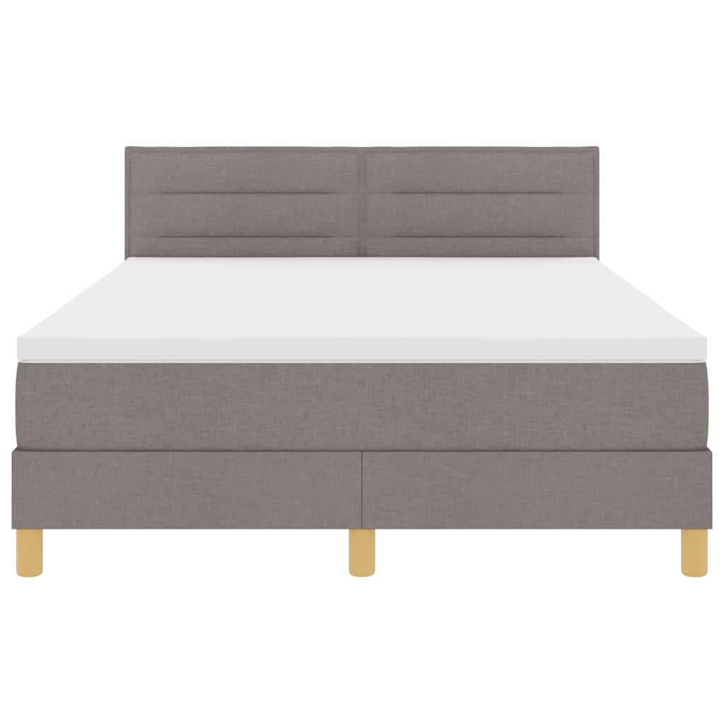 vidaXL Κρεβάτι με ελατήρια με μαξιλάρι Taupe 140 x 200 cm ύφασμα