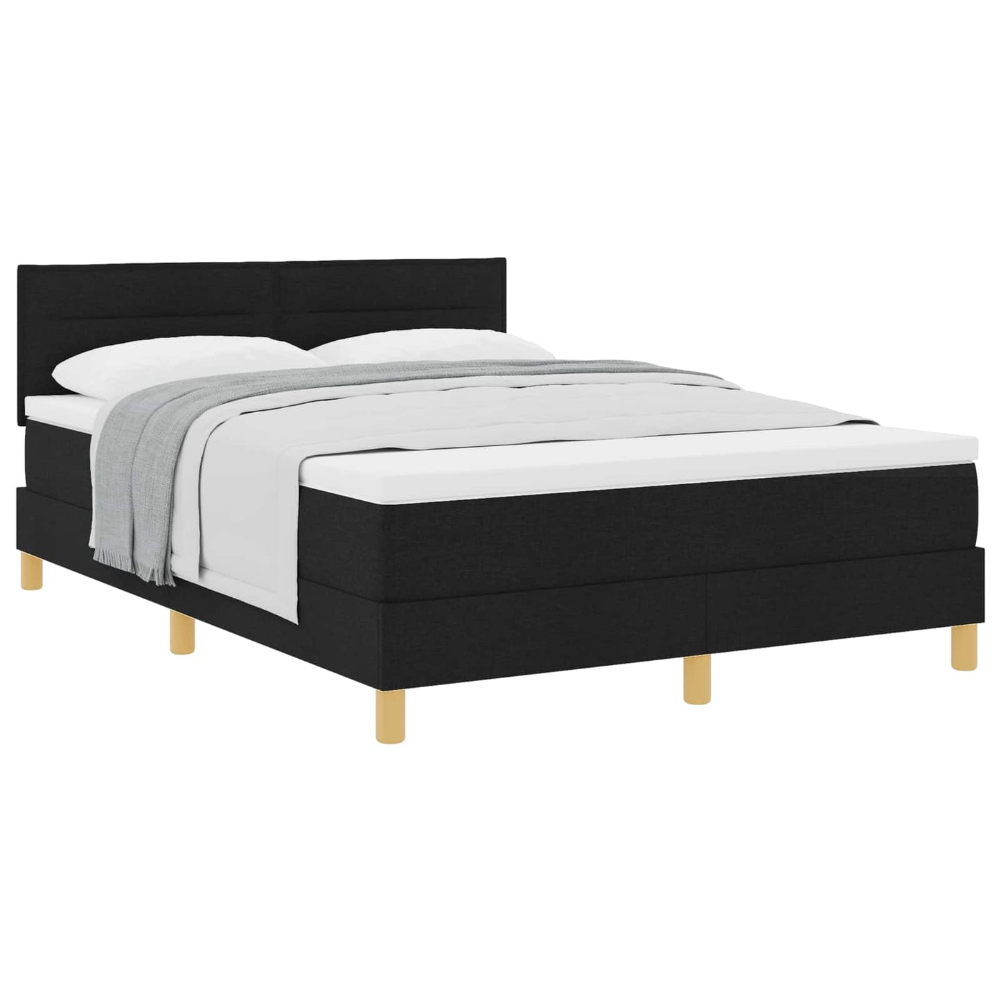 vidaXL Κρεβάτι με ελατήρια με στρώμα Μαύρο 160 x 200 cm ύφασμα