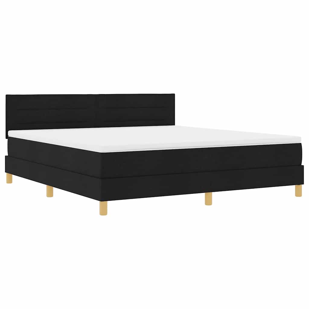 vidaXL Κρεβάτι με ελατήρια με μαξιλάρι Μαύρο 180 x 200 cm ύφασμα