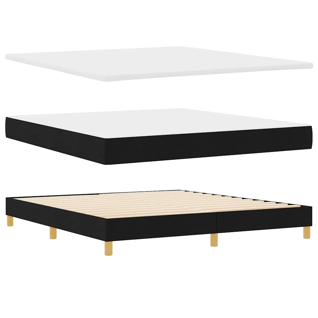 vidaXL Κρεβάτι με ελατήρια με μαξιλάρι Μαύρο 180 x 200 cm ύφασμα