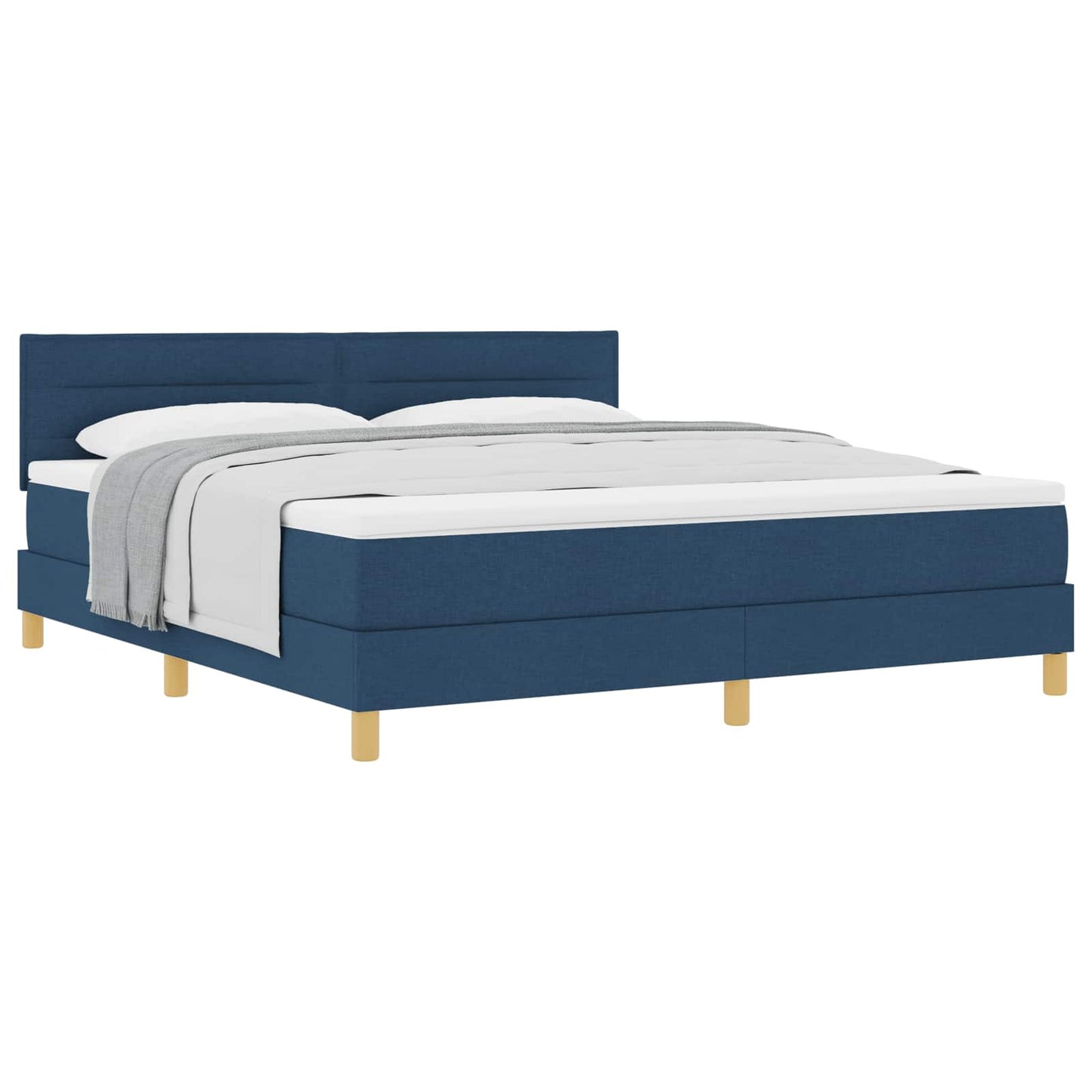 vidaXL Κρεβάτι με ελατήρια με μαξιλάρι Μπλε 180 x 200 cm ύφασμα