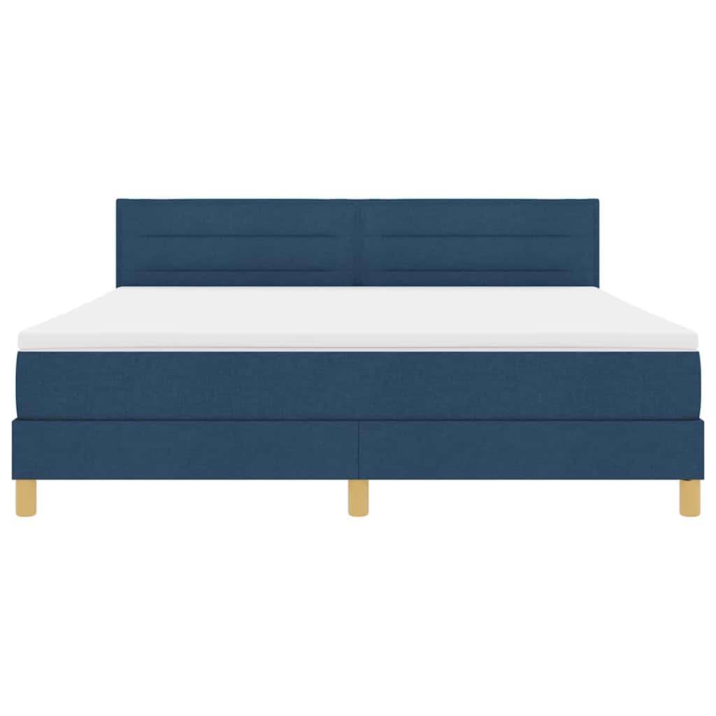 vidaXL Κρεβάτι με ελατήρια με μαξιλάρι Μπλε 180 x 200 cm ύφασμα