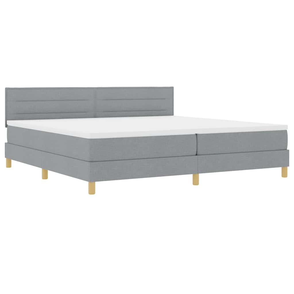 vidaXL Κρεβάτι με ελατήρια Ανοιχτό γκρι 200 x 200 cm ύφασμα