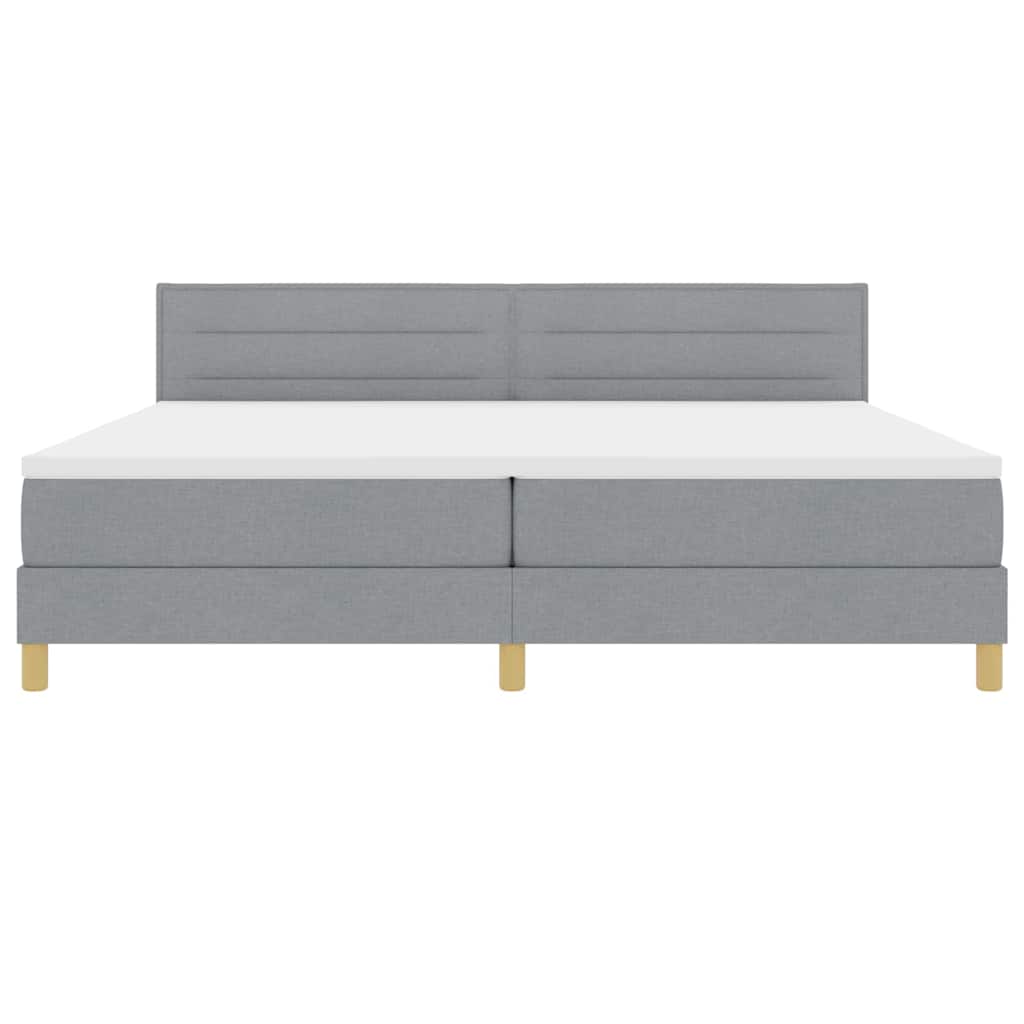 vidaXL Κρεβάτι με ελατήρια Ανοιχτό γκρι 200 x 200 cm ύφασμα