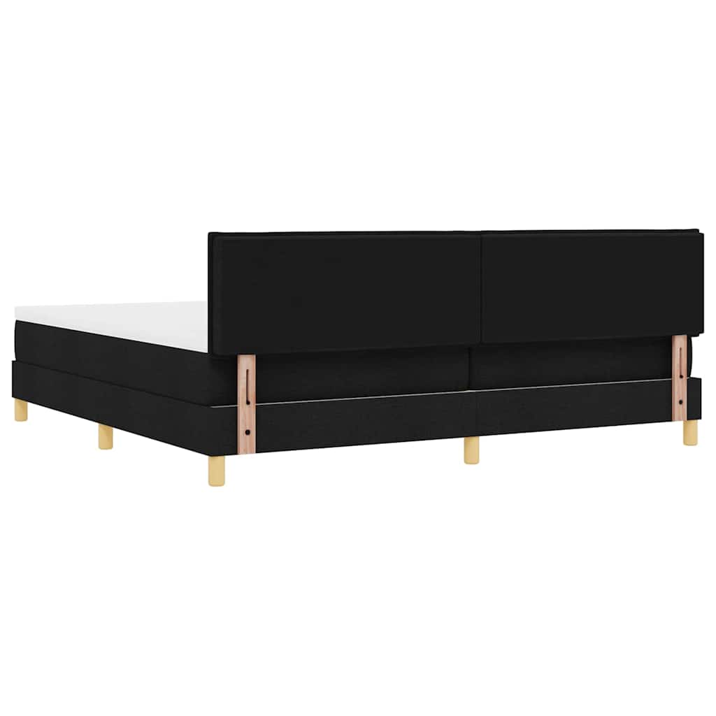 vidaXL Κρεβάτι με ελατήρια με μαξιλάρι Μαύρο 200 x 200 cm ύφασμα