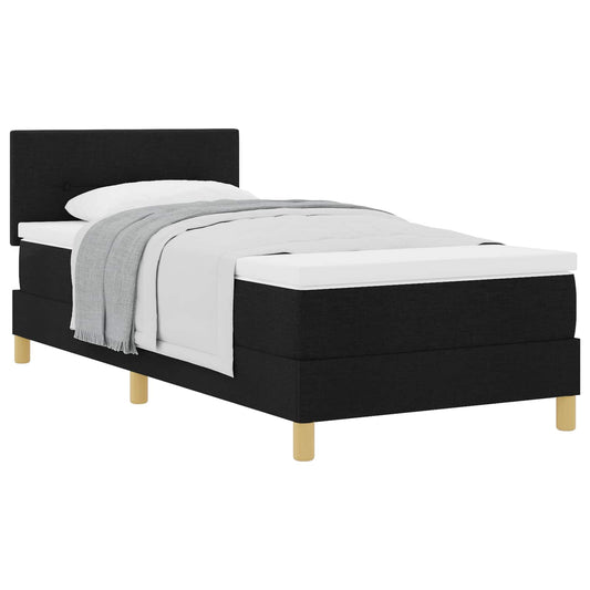 vidaXL Κρεβάτι με ελατήρια με μαξιλάρι Μαύρο 80 x 200 cm ύφασμα