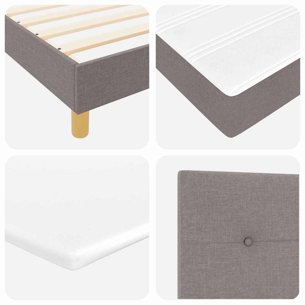 vidaXL Κρεβάτι με ελατήρια με μαξιλάρι Taupe 80 x 200 cm ύφασμα