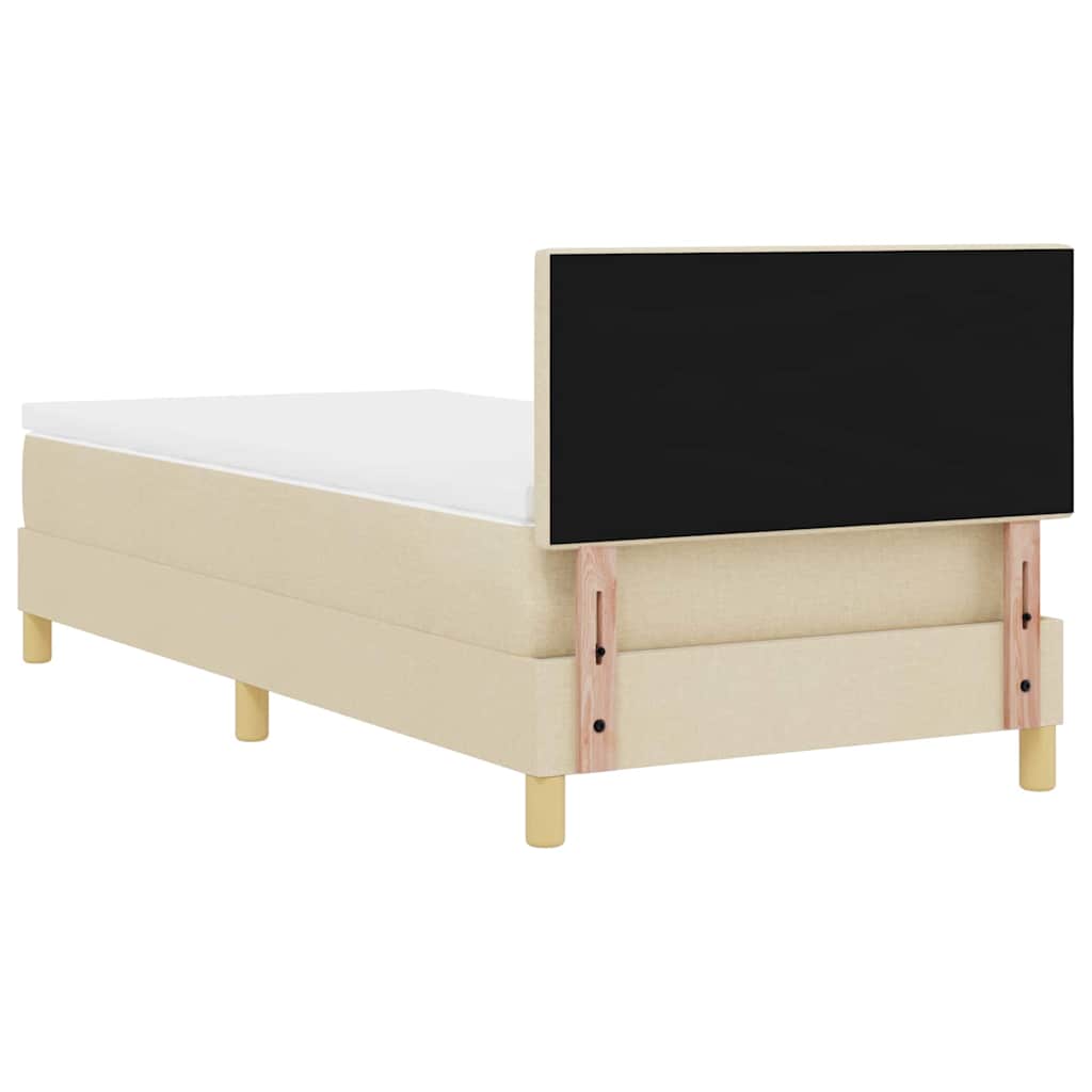 vidaXL Κρεβάτι με ελατήρια με μαξιλάρι Κρεμ 80 x 200 cm ύφασμα