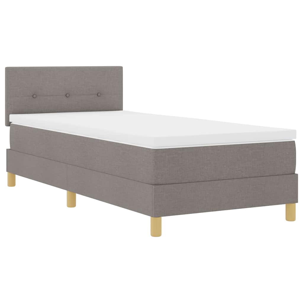 vidaXL Κρεβάτι με ελατήρια με μαξιλάρι Taupe 90 x 200 cm ύφασμα
