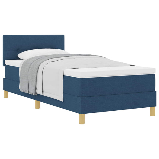 vidaXL Κρεβάτι με ελατήρια με μαξιλάρι Μπλε 100 x 200 cm ύφασμα