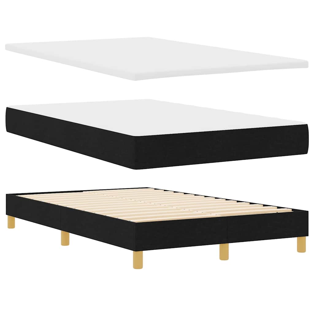 vidaXL Κρεβάτι με ελατήρια με μαξιλάρι Μαύρο 120 x 200 cm ύφασμα