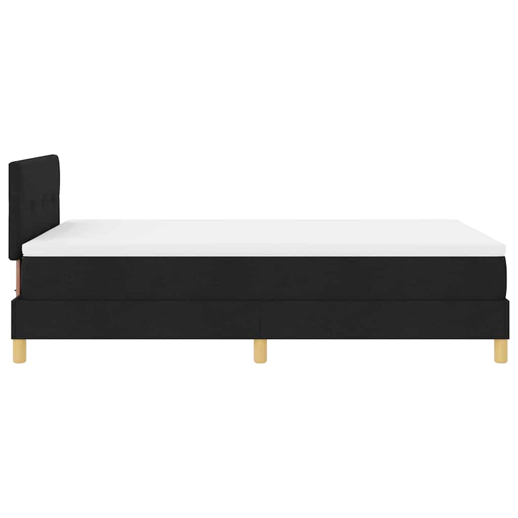 vidaXL Κρεβάτι με ελατήρια με μαξιλάρι Μαύρο 120 x 200 cm ύφασμα