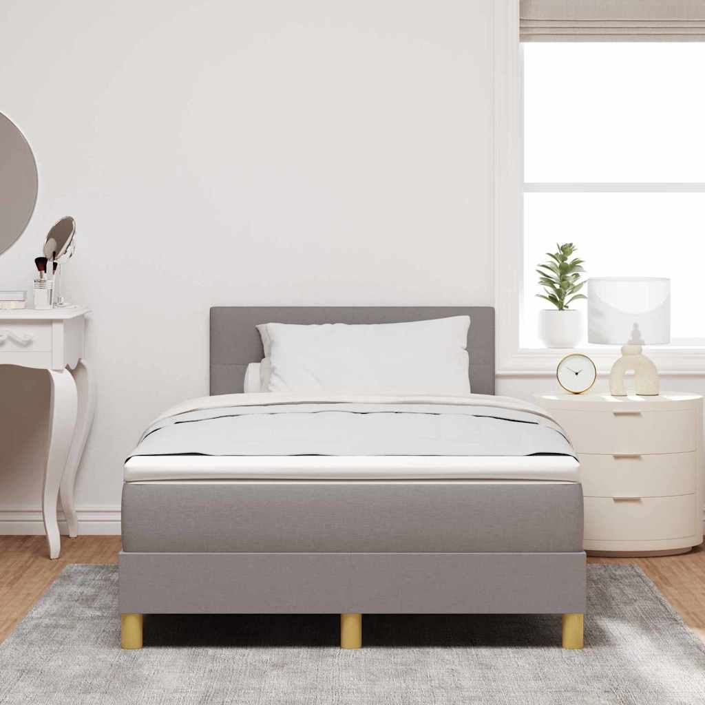 vidaXL Κρεβάτι με ελατήρια με μαξιλάρι Taupe 120 x 200 cm ύφασμα