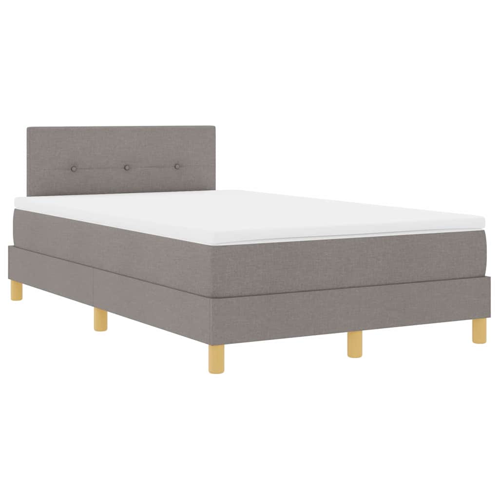 vidaXL Κρεβάτι με ελατήρια με μαξιλάρι Taupe 120 x 200 cm ύφασμα