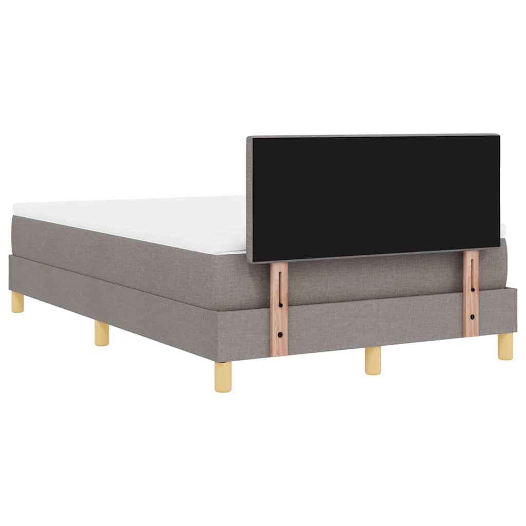 vidaXL Κρεβάτι με ελατήρια με μαξιλάρι Taupe 120 x 200 cm ύφασμα