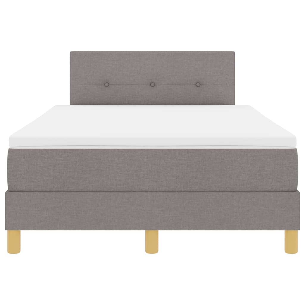 vidaXL Κρεβάτι με ελατήρια με μαξιλάρι Taupe 120 x 200 cm ύφασμα